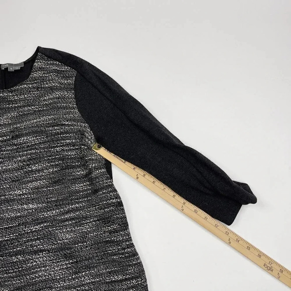Vince Tweed Black White Gray Shift Dress - Picture 9 of 11